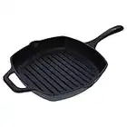 Victoria Cast Iron Square Grill Pan with Grill Lines, 10 x 10-Inch, Seasoned by Victoria