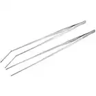 sourcing map Aquarium Straight Curved Tweezers Set 19 Inch Stainless Steel Extra Long, Fish Tank Aquatic Plants Forceps Clip, 2 Pack