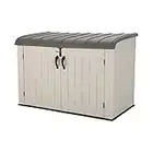 Lifetime 60170 6 x 3.5 ft Heavy Duty Low Plastic Shed Horizontal Storage Box - Desert Sand/White