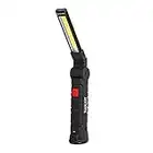 TUULKIT LED Magnetic Work Light - USB Rechargeable Bright Torch with 5 Light Modes, Hands Free Hook and Magnetic Base - 360° Rotation Flashlight Head to Adapt to Any Situation! (Large)