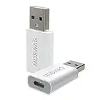 MOSWAG Adattatore USB C Femmina a USB Maschio (2 Pezzi), per Apple MagSafe Watch Phone 13 12 Mini Pro Max, MacBook, iPad, Galaxy Note, Google Pixel 5 4 3XL