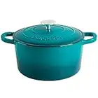 Crock-Pot Artisan Dutch Oven aus emailliertem Gusseisen, rund, 5 Quart, Blaugrün/Ombre