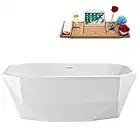 63'' Streamline N630ORB Freestanding Tub and Tray with Internal Drain