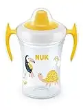 NUK Tasse d’Apprentissage Trainer Cup | Bec verseur souple antifuites | 6+ mois | Sans BPA | 230 ml | Toucan (Jaune)