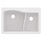 Kraus Quarza Kitchen Sink | 33-Inch 60/40 Bowls | White Granite | KGD-442 model
