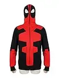 Sudadera con capucha para los fans de Deadpool con máscara, sudadera con cremallera en diseño Wade Wilson | Tallas: S - L, Negro , M