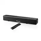 Wohome Small Sound Bars for TV, 50W 16-Inch Ultra Slim Mini Surround Soundbar Speakers System with Wireless Bluetooth 5.0 Optical AUX USB Connection, 5EQs, for 4K & HD TVs, Model S66 (16INCH)