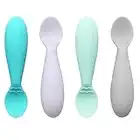 PandaEar Baby Infant Spoons BPA Free 4-Pack Soft Silicone Self Feeding Fat Handle Utensil