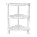 Organizador de ducha de 3 niveles a prueba de óxido organizador de ducha de plástico para baño bañera plato de ducha accesorios de baño 13.5 x 10 x 18 pulgadas blanco (triángulo blanco de 3 niveles)