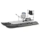 AQUOS 11.5ft Heavy-Duty for Two Series Inflatable Pontoon Boat with Stainless Steel Guard Bar and Folding Seat for Fishing, Aluminum Floor Board, Transport Canada Approved