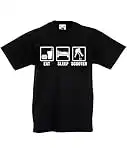 Eat Sleep Scooter, Kids Printed T-Shirt - Black/White 12-13 Years