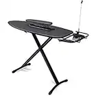 Duwee Steel Top Extra Wide Ironing Board with Sleeve Board and Adjustable Iron Rest, Luxury Foldable Ironing Boards with 10mm Thicken Feltpad and Cover, Adjustable Height,18"x48"