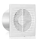 HG Power 6" Ventilateurs Extracteurs, Ventilateur d'extraction Mural ou au Plafond avec Obturateur Arrière pour Chambre à Coucher de Salle de Bains 295m3/h (C-150mm)