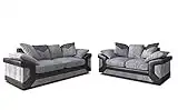 Sofa House Dino Lush 3+2 Sofa Set, Corner, Swivel Chair, Cuddle chair, Footstool In Jumbo Corduroy Fabric (3+2 Sofa Set, Grey)