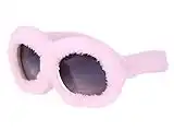 Alsino Plüschbrille Sonnenbrille mit Fell Rosa für Erwachsene Partybrille Apres-Ski Fasching Fellbrille F-040