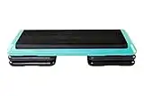 The Step (Made in USA) Original Aerobic Platform – Health Club Size – With Four Original Risers (Teal Platform with Black Risers), One Size