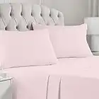 Mellanni Queen Sheets Set - 4 Piece Iconic Collection Bedding Sheets & Pillowcases - Luxury, Extra Soft, Cooling Bed Sheets - Deep Pocket up to 16" - Wrinkle, Fade, Stain Resistant (Queen, Blush Pink)