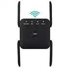 Repetidor WiFi, 1200Mbps 2.4 GHz y 5GHz Extensor WiFi Inalámbrico Amplificador Señal de WiFi Doble Banda, Enrutador Inalámbrico Extensor de Red WiFi,Repertidor/Ap Modo/WPS Modos, 4 Antenas Externas