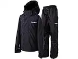 Acme Projects Rain Suit (Jacket + Pants), 100% Waterproof, Breathable, Taped Seam, 10000mm/3000gm, YKK Zipper (Men's, Large, Black)