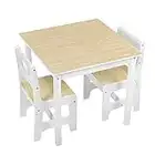 WOLTU 1 Table d'enfant avec 2 chaises pour Enfants d'âge préscolaire Total 3 pièces,SG005 Blanc