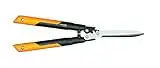 Fiskars Cisaille à haie, Système à crémaillère PowerGear X, Revêtement antiadhésif, Lames en Acier, Longueur: 63 cm, Noir/Orange, HSX92, 1023631