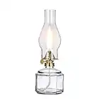 DNRVK Large Clear Oil Lamp Lantern Chamber Kerosene Lamp Classic Vintage Glass Oil Lamps for Indoor Use Decor Lighting