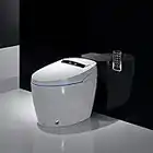 Smart Toilet One Piece Toilet with Heated Seat, Modern Smart Bidet Toilet Auto Flush, Warm Water and Dry, Multi Function Remote Control (Model F)