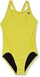 adidas Girls' Standard Solid Fitness Swimsuit, Impact Yellow/Black/Impact Yellow, Small