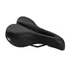 Planet Bike Femme, Siège de vélo Anatomique, Super Confortable pour VTT, Hybride, électrique et Stationnaire, soulagement supérieur pour Plus de Confort, Noir/Noir, Adulte