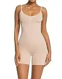 SHAPERX Bodysuit for Women Tummy Control Shapewear Mid-Thigh Seamless Full Body Shaper,SZ6224-Beige-M