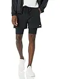 Amazon Essentials Pantalones Cortos para Correr de Doble Capa Que absorben la Humedad Hombre, Negro, L