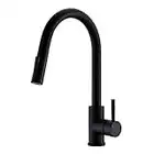 Modern Pull Down Kitchen Faucet Solid Brass Single Handle Black Kitchen Sink Faucet with Pull Out Sprayer