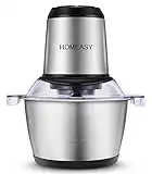 HOMEASY Picadora Eléctrica de Alimetos 350W, 2L Trituradora de Alimentos de Acero Inoxidable, Picadora de Alimentos 4 Cuchillas 2 Velocidades, Picadora de Carne Verduras y Frutas