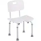 HOMCOM Chaise de Douche siège de Douche Ergonomique Hauteur réglable Pieds antidérapants Charge Max. 136 Kg alu HDPE Blanc