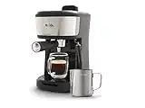 Mr. Coffee Espresso and Cappuccino Machine, Single Serve Coffee Maker with Milk Frothing Pitcher and Steam Wand, 20 ounces, Stainless Steel