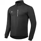 Przewalski Cycling Bike Jackets for Men Winter Thermal Running Jacket Windproof Breathable Reflective Softshell Windbreaker (Medium,Black)