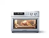 TOSHIBA WTU-A25ASS Toaster Oven Air Fryer, 10-in-1 Cooking Function, Countertop Convection Oven, LED Display, 6 Heating Element, 5 Accessories, 6-Slice Bread/12-Inch Pizza, 1750W, Stainless Steel