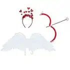 GALPADA Cupid Costume Set Angel Wings Cupid Heart Headband Angel Costume Halloween Costume Set