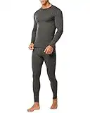 LAPASA Men's 100% Merino Wool Base Layer Set Warm Long Sleeve Thermal Underwear Top & Bottom, Breathable, Soft Thermoflux M31, Dark Heather Grey, M