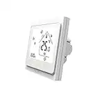 MOES Smart Thermostat WiFi Contrôleur de température, Tuya Smart Life APP Télécommande pour Le Chauffage électrique Compatible avec Alexa 16A, Seul Le réseau 2.4GHz, Fil Neutre requis, Blanc