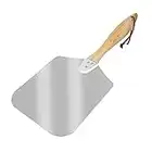 Skyflame Kitchen Supply Aluminum Pizza Peel with Wooden Handle 14-Inch x 16-Inch, Large Pizza Paddle for Baking Homemade Pizza Bread