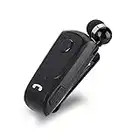 Garsent Auricolare Senza Fili Bluetooth con Filo Retrattile,Wireless Stereo Headset con Clip Microfono per iPhone,Samsung,Huawei,ECC.(Nero)