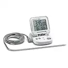 Polder Digital in Oven Programmable Thermometer and Timer, Flip Top Display and Magnetic Wall Mount for Easy Reading, White