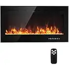 KOTEK 40" Recessed Electric Fireplace, in-Wall & Wall Mounted Fireplace Heater w/ 9 Flame Colors, 5 Brightness Settings, Remote Control with 8H Timer, Fireplace Insert for Indoor Use (40")