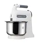 Kenwood Chefette HM680 Hand Mixer with Stainless steel Bowl, 5 speeds and pulse function,Stainless steel beaters and kneaders, 350W- White