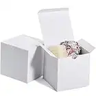 MESHA 4x4x4'' White Gift Boxes 50 Pcs Small Gift Boxes Bulk With Lids, Kraft Paper Gift Boxes For Presents, White Bridesmaid Proposal Box, Favor Boxes, Candle Boxes,Small Boxes For Packaging.