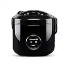 Reishunger Rice Cooker & Rice Steamer with Keep-Warm Function, Black (1.2 litres - 6.5 cups) - For 1-6 People - Quick Preparation Without Burning - Non-Stick Coating incl. Steamer Insert