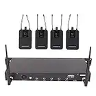 ciciglow Stereo Wireless in Ear Monitor System, Professional Stage Monitoring System, 4 Canali 4 Ricevitore Bodypack con in Auricolare Tipo Wireless Utilizzato per la Registrazione in Studio