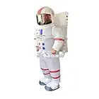 Amosfun Costume d'astronaute gonflable pour adulte - Costume d'Halloween cool - Costume de pilote d'avion - Blanc - Sans batterie