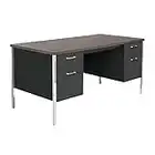 Alera ALESD6030BM 2-Pedestal 60 in. x 30 in. x 29.5 in. Steel Desk - Mocha/Black